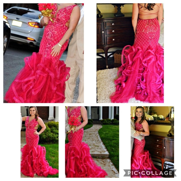 Raspberry Prom dress - Picture 2 of 2